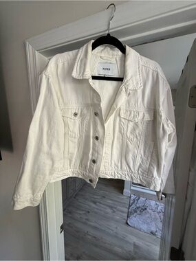 pistola White Cropped Denim Jacket
